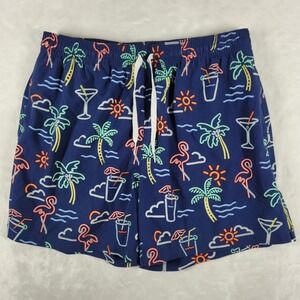 Chubbies The Neon Lights Swim Trunks Men's XL Blue 5.5" Inseam Stretch‎ Shorts
